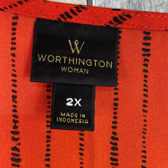 WORTHINGTON Mock Wrap Crossover Top Size 2x - Picture 3 of 8
